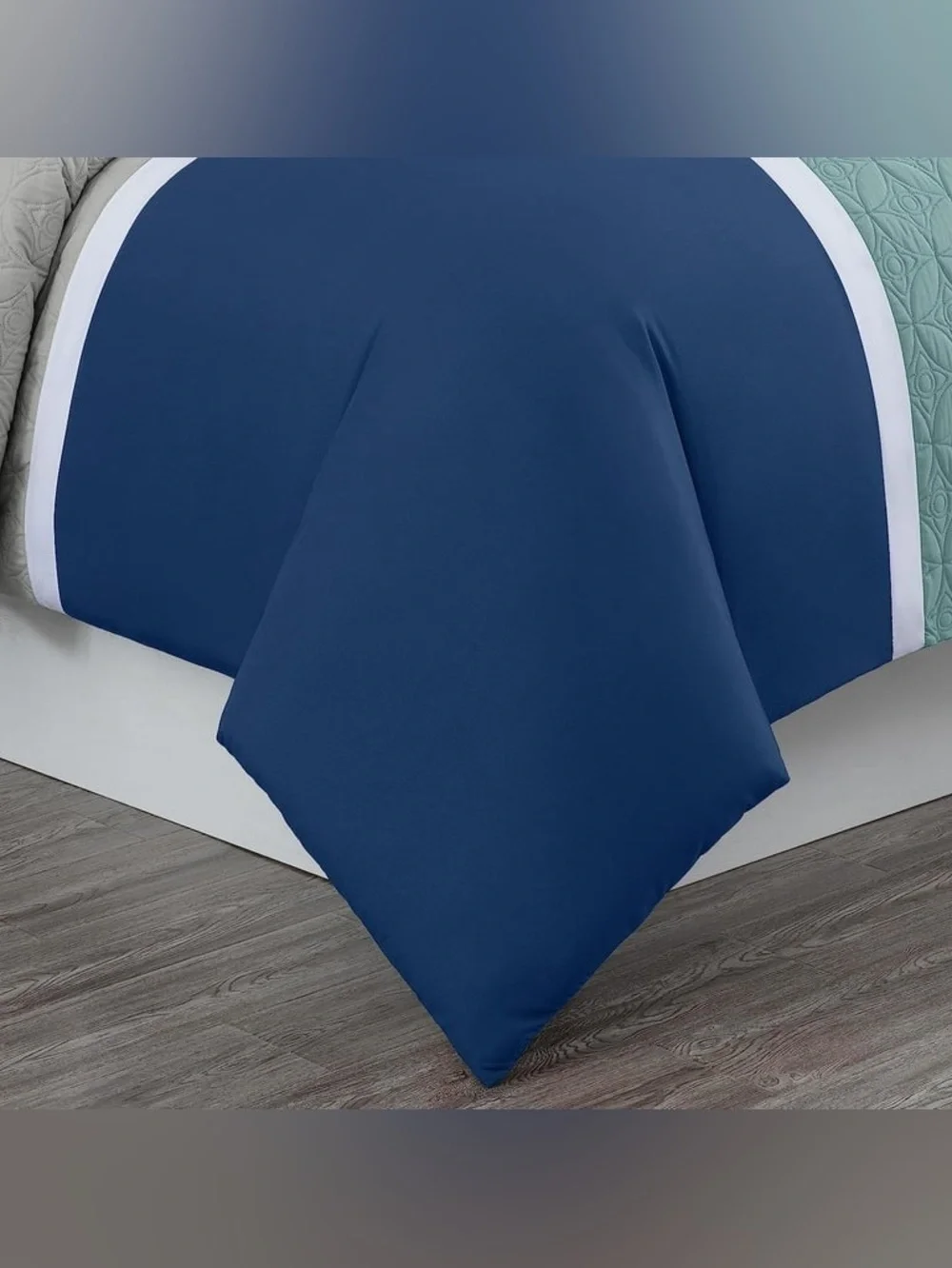 Blue and Teal Quilted Comforter Set - Modern Patchwork Bedding